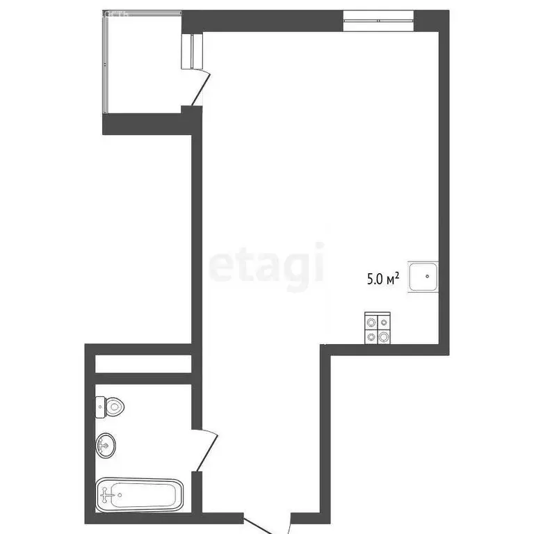 Квартира-студия: Тюмень, Таврическая улица, 9к1 (32.7 м) - Фото 0