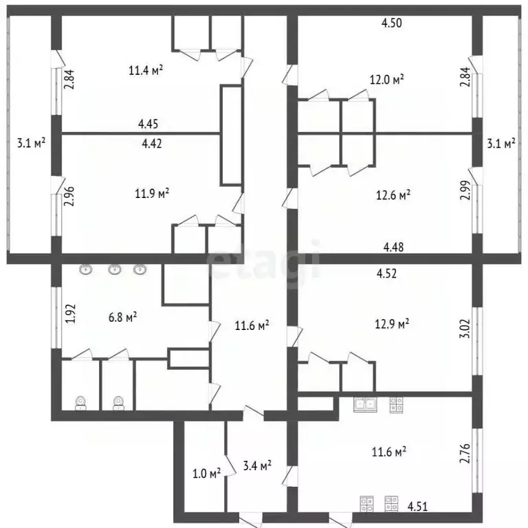 5-к кв. Санкт-Петербург ул. Есенина, 30 (90.0 м) - Фото 2