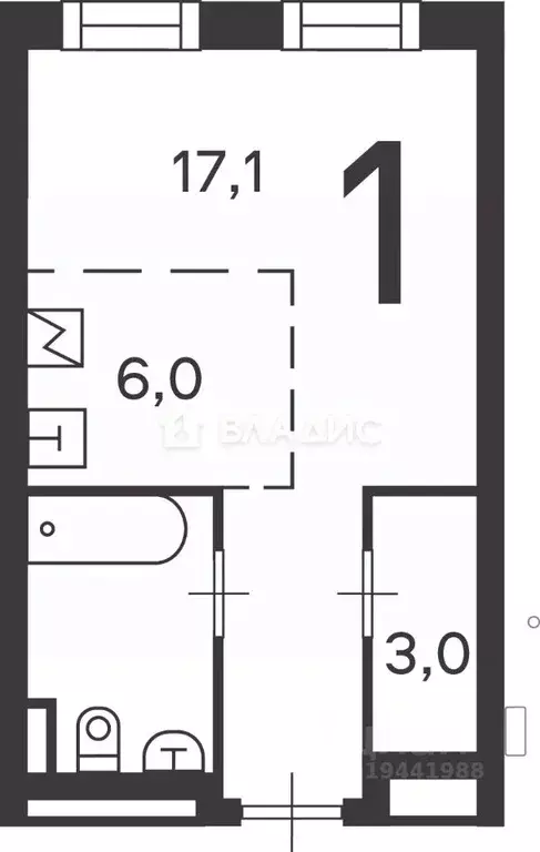 Студия Москва Клинская ул., 2Ак7 (35.8 м) - Фото 2