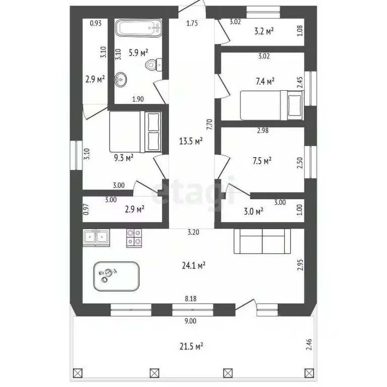Дом в Оренбургская область, Оренбургский район, Ивановский сельсовет, ... - Фото 2