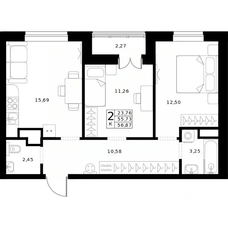 2-к кв. Нижегородская область, Нижний Новгород Ленгородок мкр, Мед ... - Фото 1