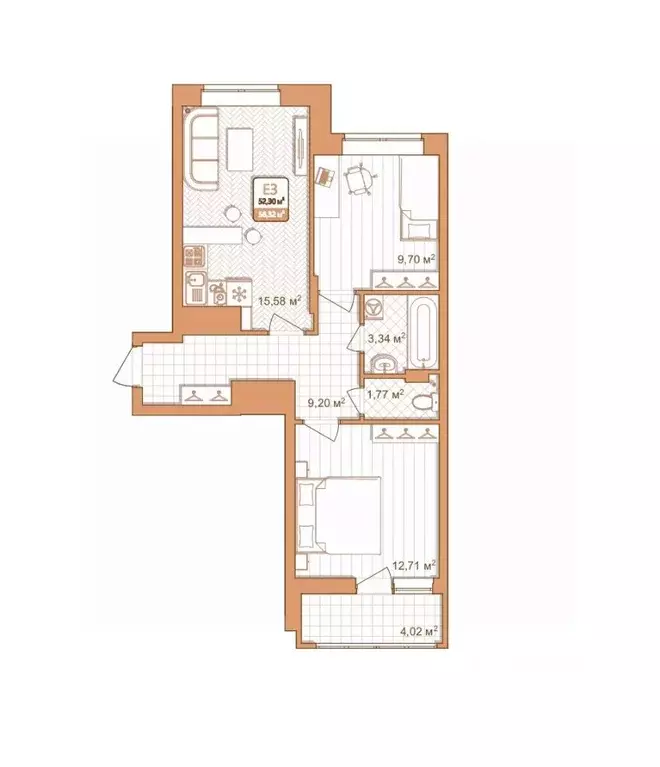2-к кв. Тульская область, Тула проезд 2-й Клинской, 8 (56.32 м) - Фото 0