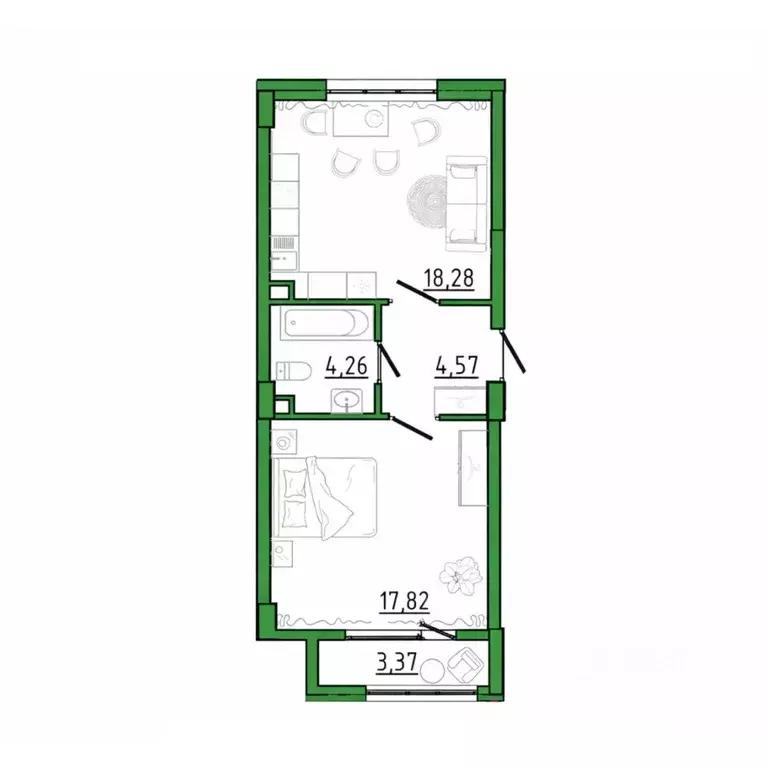 1-к кв. Крым, Белогорск  (46.61 м) - Фото 1