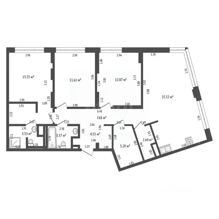 3-к кв. Тюменская область, Тюмень ул. Новоселов, 92 (93.0 м) - Фото 2