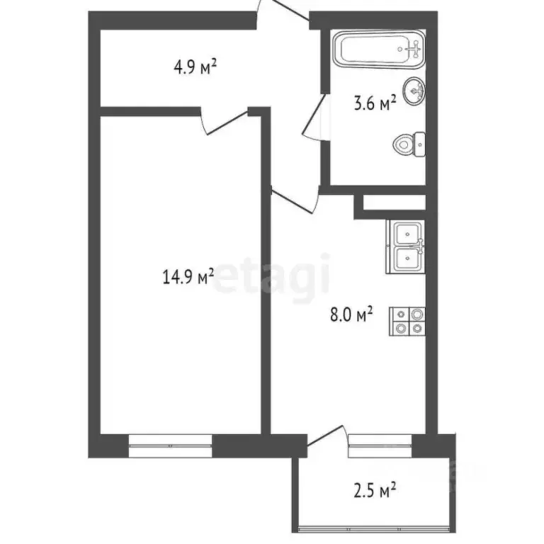 1-к кв. Крым, Евпатория просп. Победы, 85А (34.6 м) - Фото 1
