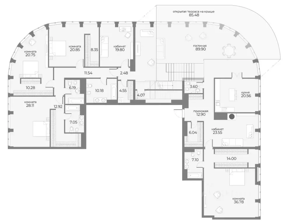 6-к кв. Москва ул. Красная Пресня, 3 (415.7 м) - Фото 1