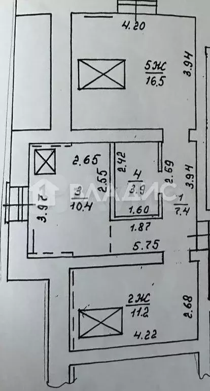 2-к. квартира, 49,4 м, 6/6 эт. - Фото 0