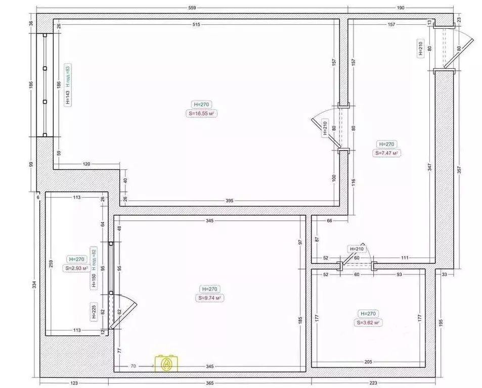 1-к кв. Калининградская область, Калининград Чкаловск мкр, ул. ... - Фото 2