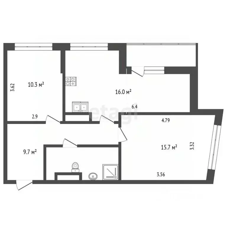 2-к кв. Ярославская область, Ярославский муниципальный округ, пос. ... - Фото 2