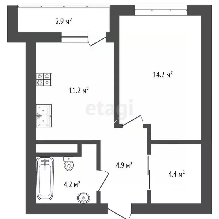 1-к кв. Московская область, Красногорск Опалиха мкр, аллея Золотая, 1 ... - Фото 1