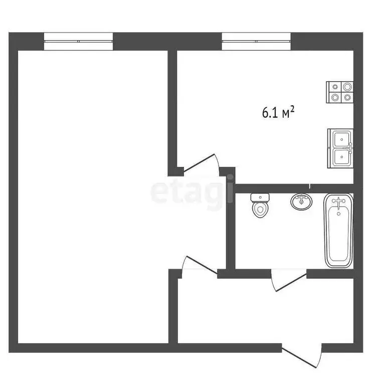 1-комнатная квартира: Великий Устюг, улица Сахарова, 15 (29.7 м) - Фото 0