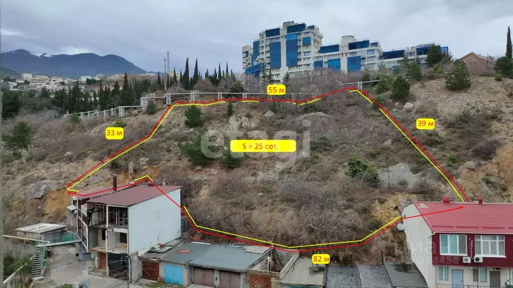 Участок в Крым, Ялта муниципальный округ, Гурзуф пгт  (25.0 сот.) - Фото 1