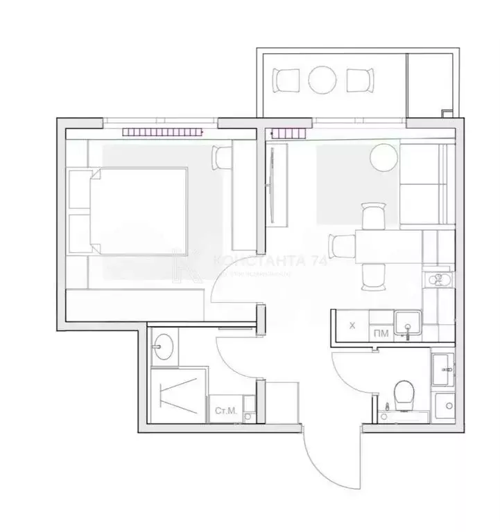 1-комнатная квартира: Челябинск, улица Университетская Набережная, 113 ... - Фото 1