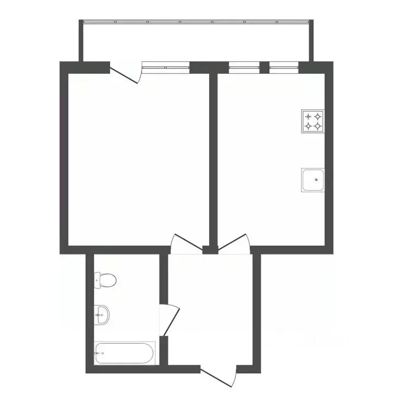 1-к кв. Тюменская область, Тюмень ул. Пермякова, 75 (42.6 м) - Фото 2