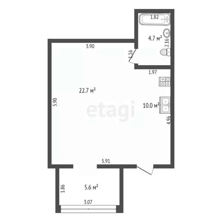 1-к кв. Краснодарский край, Новороссийск ул. Видова, 210Б (37.4 м) - Фото 1