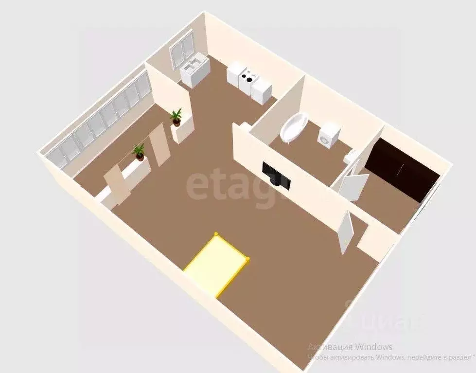 Студия Сахалинская область, Холмск Молодежная ул. (33.0 м) - Фото 1