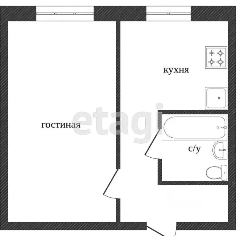 1-к кв. Калужская область, Калуга ул. Клюквина, 27 (29.8 м) - Фото 2