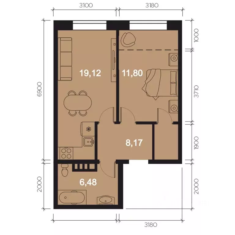 2-к кв. Иркутская область, Иркутск наб. Верхняя, 127 (48.7 м) - Фото 1