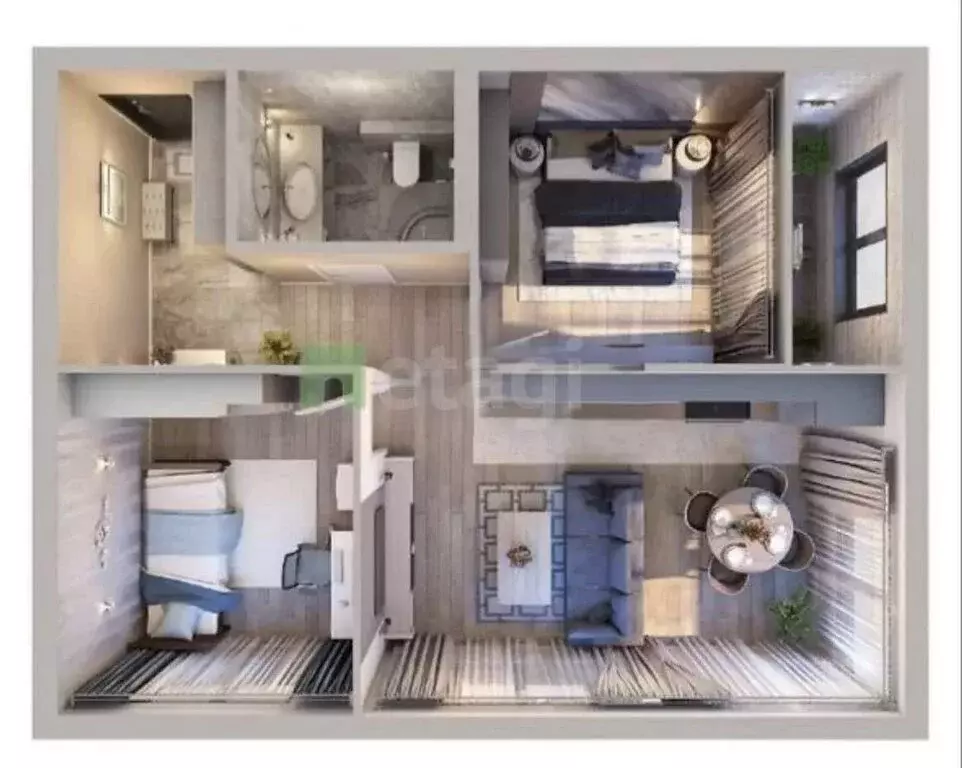 3-комнатная квартира: Казань, улица Новаторов, 8А (60.8 м) - Фото 1