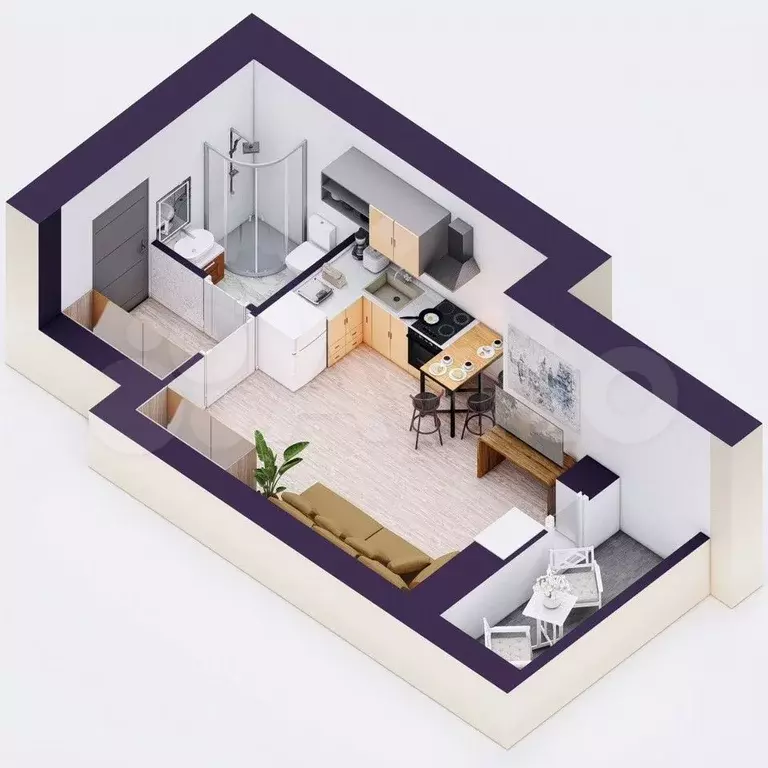 Квартира-студия, 23,6 м, 8/20 эт. - Фото 1