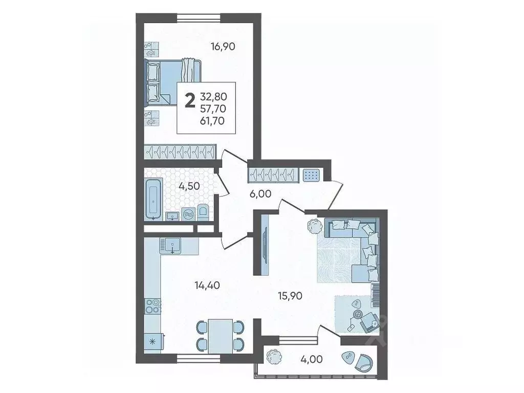 2-к кв. Краснодарский край, Сочи городской округ Горный Квартал жилой ... - Фото 1
