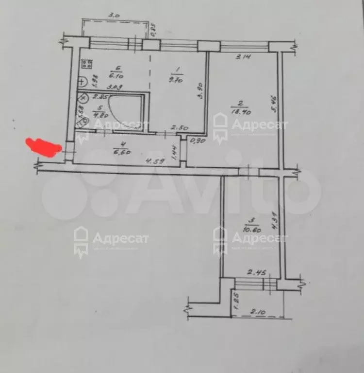 3-к. квартира, 56,2 м, 3/9 эт. - Фото 0