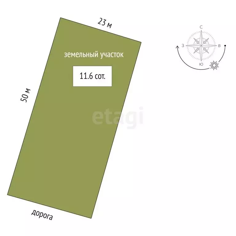Участок в посёлок Западный, Ольховая улица (11.6 м) - Фото 0