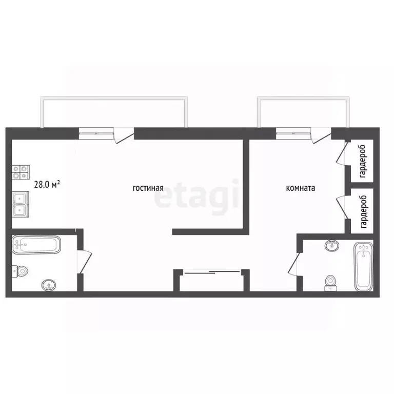 2-к кв. Краснодарский край, Анапа ул. Толстого, 27 (68.4 м) - Фото 2