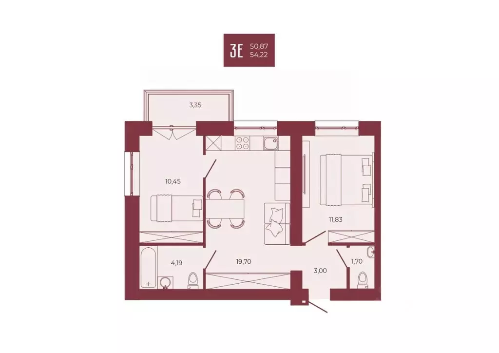 3-к кв. Пензенская область, Пенза ул. Тепличная, 55 (54.22 м) - Фото 1