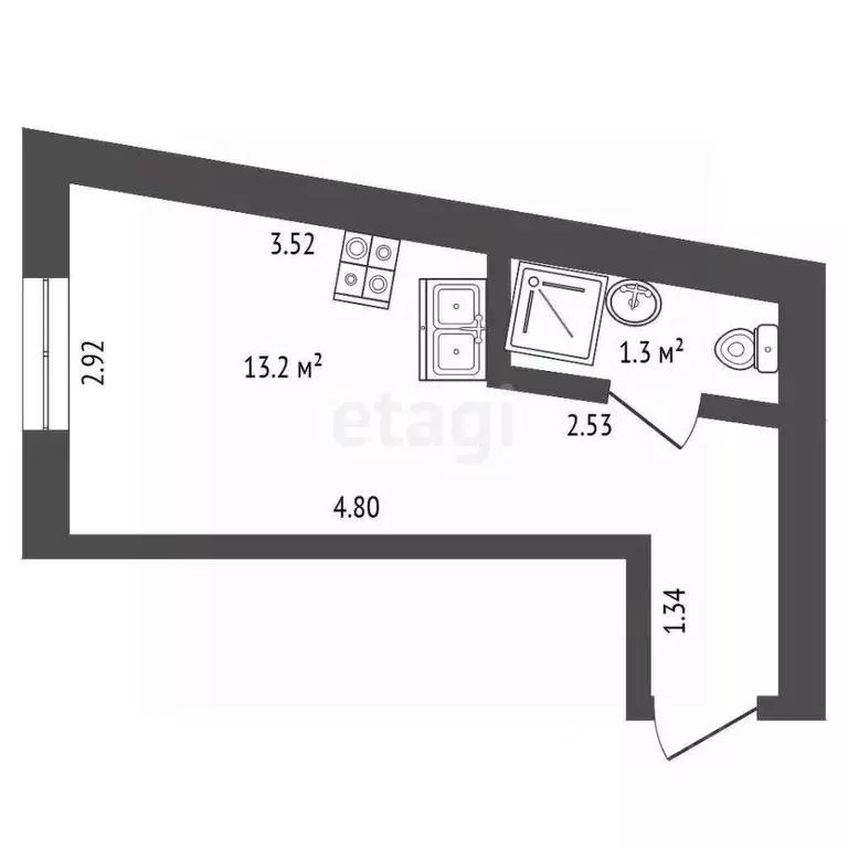 Студия Санкт-Петербург наб. Обводного Канала, 142/16Б (14.5 м) - Фото 2