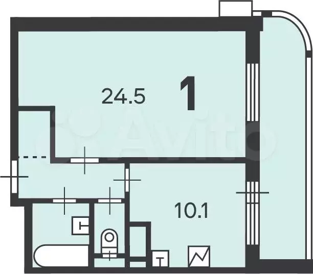 Аукцион: 1-к. квартира, 44,2 м, 14/22 эт. - Фото 0