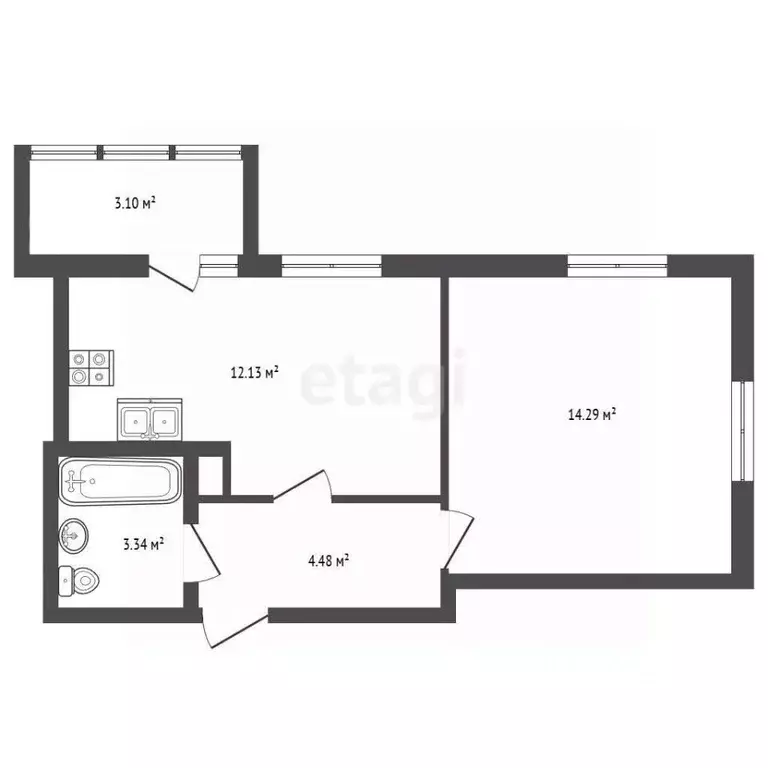 1-к кв. Санкт-Петербург ул. Седова, 93К5 (38.0 м) - Фото 2