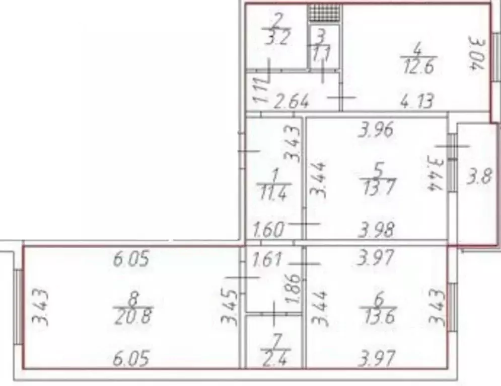 3-к кв. Санкт-Петербург ул. Даниила Хармса, 5к2 (85.0 м) - Фото 2