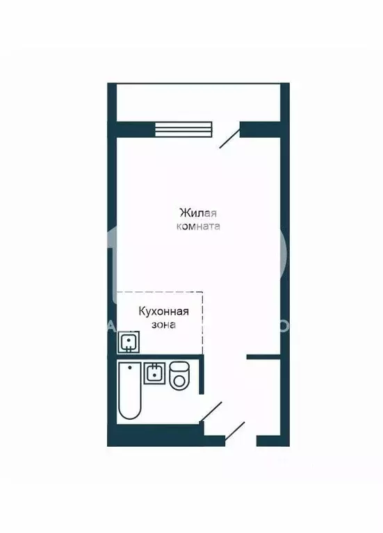 Студия Новосибирская область, Новосибирск ул. Фадеева, 66 (22.0 м) - Фото 2