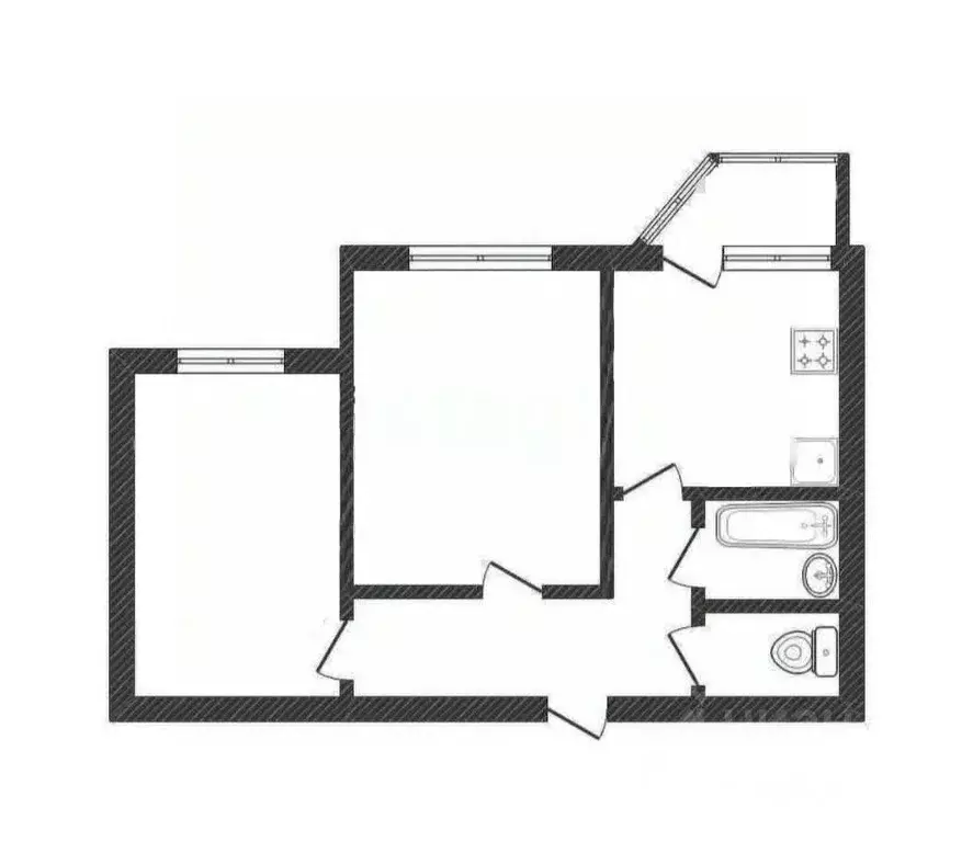 2-к кв. Белгородская область, Белгород Вокзальная ул., 26А (60.0 м) - Фото 2