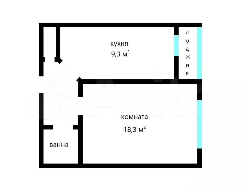 1-к. квартира, 35,2 м, 9/9 эт. - Фото 0