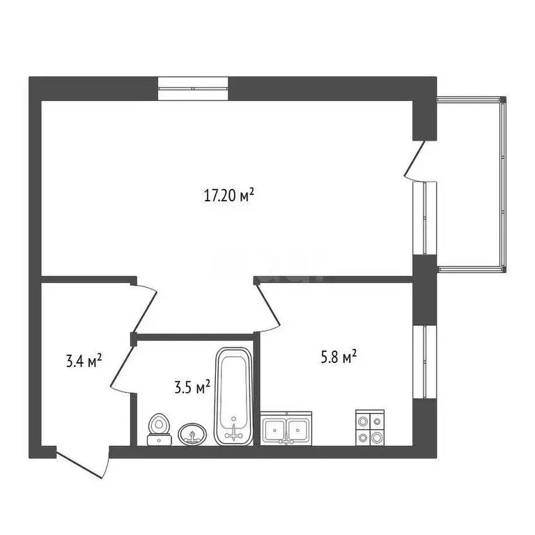 1-комнатная квартира: Альметьевск, улица Белоглазова, 139 (32 м) - Фото 1