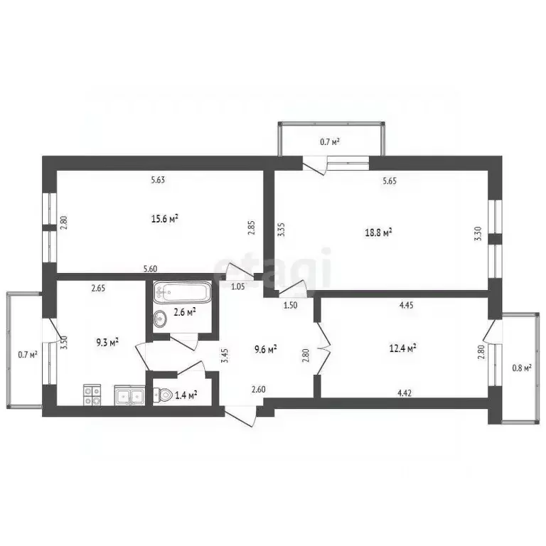 3-к кв. Крым, Феодосия ул. Киевская, 1А (70.0 м) - Фото 1