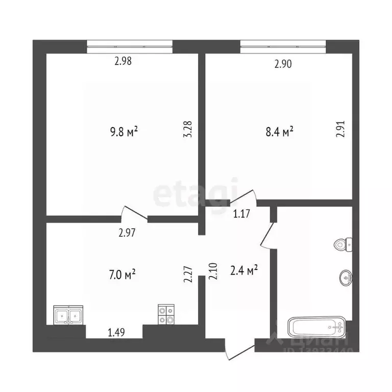 2-к кв. Тюменская область, Тюмень Тульская ул., 8А (31.5 м) - Фото 0