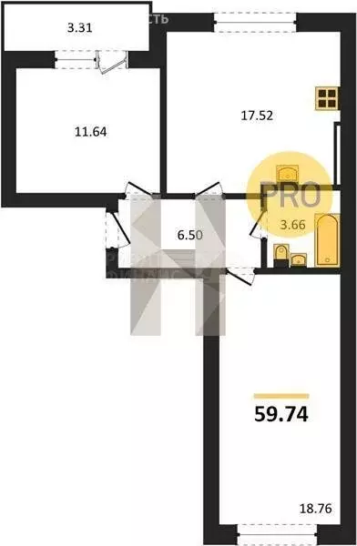2-комнатная квартира: Калининградская область, Зеленоградский ... - Фото 1
