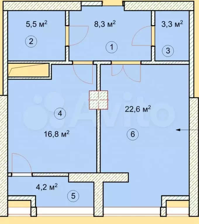 1-к. квартира, 60,7 м, 20/25 эт. - Фото 0