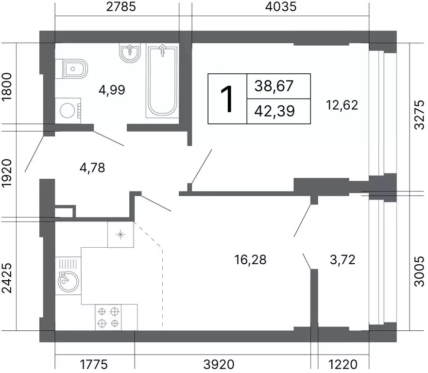 1-комнатная квартира: Екатеринбург, улица Мира, 47/7 (42 м) - Фото 2