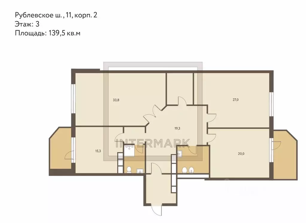 3-к кв. Москва Рублевское ш., 11К2 (139.5 м) - Фото 2