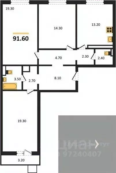 3-к кв. Воронежская область, Воронеж ул. Загоровского, 5/1 (91.6 м) - Фото 0