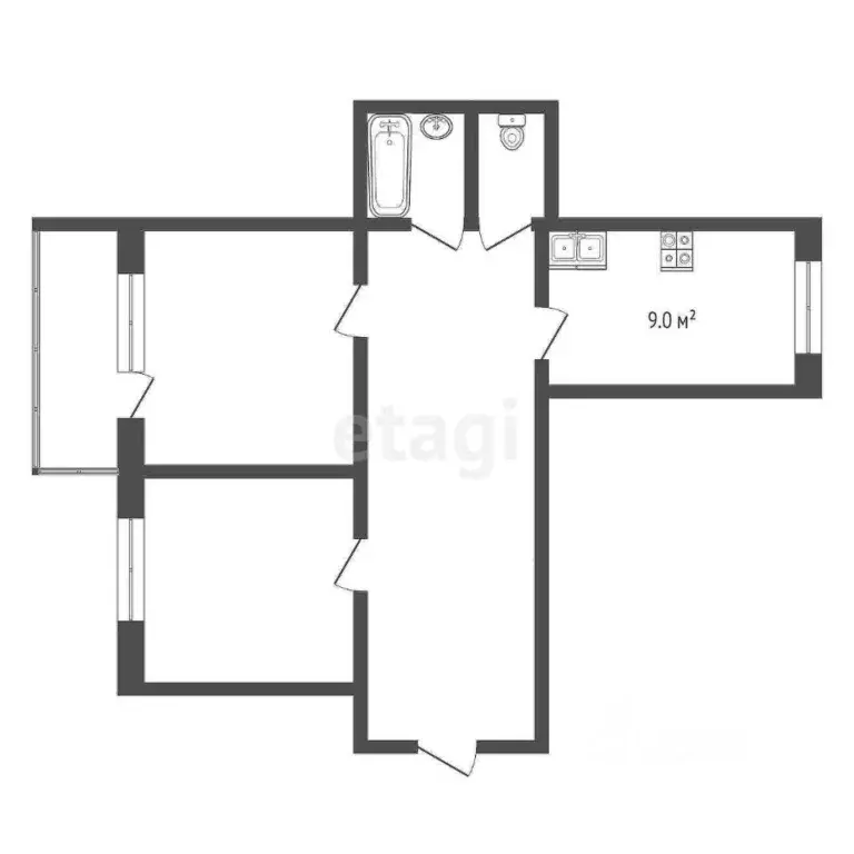 2-к кв. Ярославская область, Ярославль Ленинградский просп., 86 (56.6 ... - Фото 2