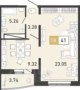 1-к кв. Тюменская область, Тюмень ул. Павла Шарова, 21 (40.8 м) - Фото 0