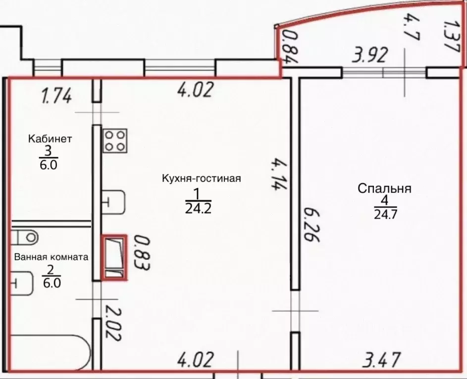 2-к кв. Санкт-Петербург Зеленогорская ул., 7 (62.0 м) - Фото 2