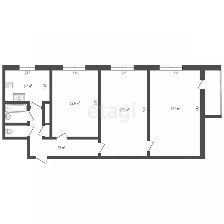 3-к кв. Ямало-Ненецкий АО, Новый Уренгой 2-й мкр, ул. ... - Фото 2