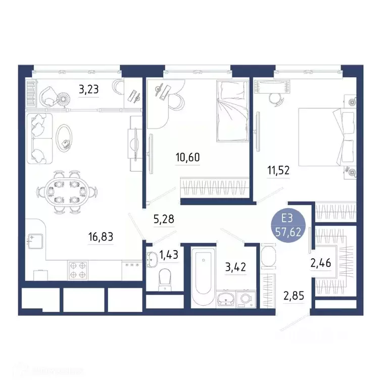 2-к кв. Рязанская область, Рязанский муниципальный округ, с. Дядьково ... - Фото 2