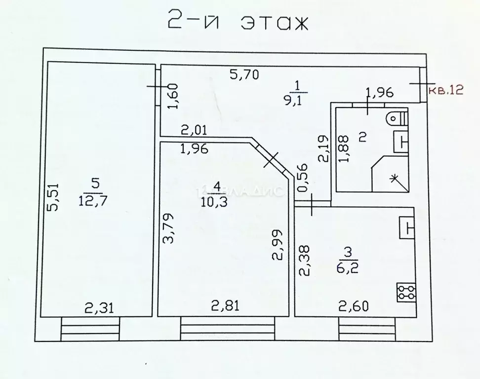 2-к кв. Ленинградская область, Всеволожский район, пос. Бугры ... - Фото 2